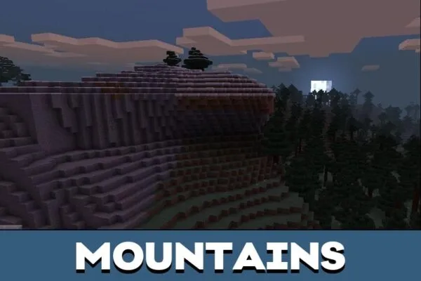 Mountains from Fullbright Texture Pack for Minecraft PE