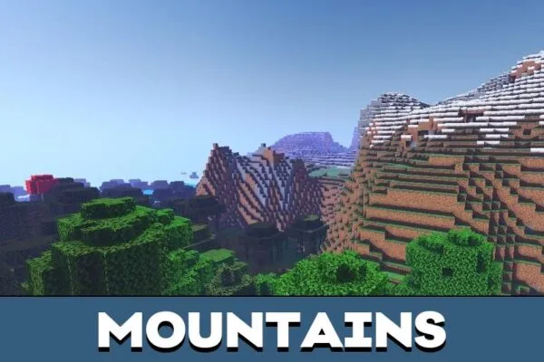 Mountains from Zebra Shader for Minecraft PE