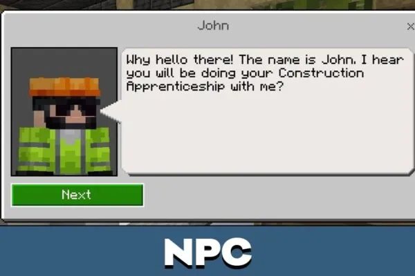 NPC from Bulldozer Mod for Minecraft PE