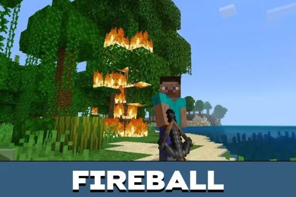 Fireball weapon from Crossbow Mod for Minecraft PE