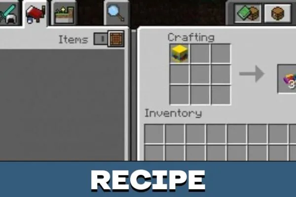 Recipe from Lego Mod for Minecraft PE