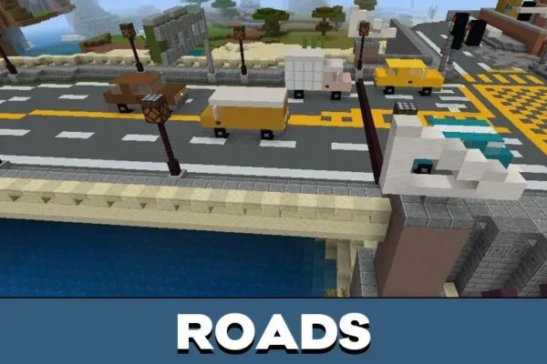 Roads from Japanese City Map for Minecraft PE