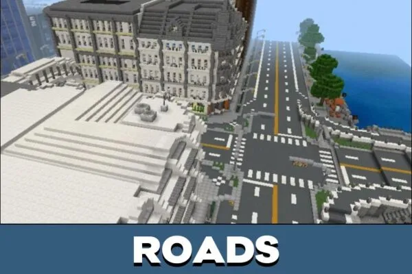 Roads from Modern City Map for Minecraft PE