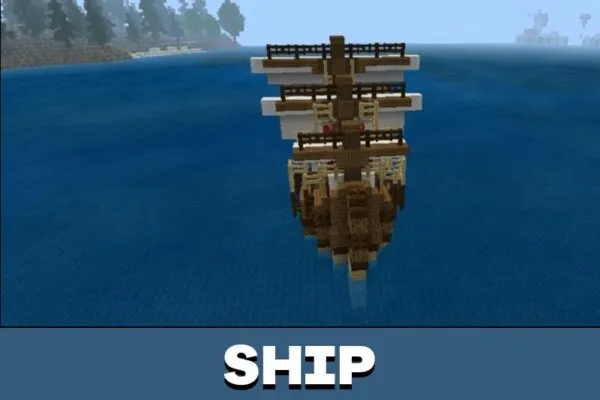 Ship from Medieval City Map for Minecraft PE