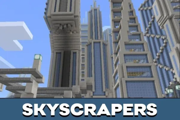 Skyscrapers from Futuristic City Map for Minecraft PE