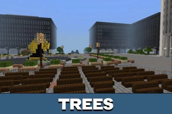 Trees from Twin Towers Map for Minecraft PE