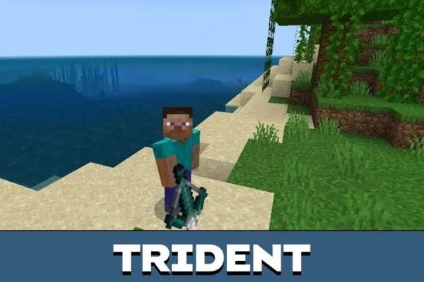 Trident weapon from Crossbow Mod for Minecraft PE