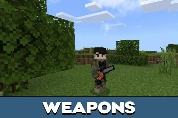 Weapons from Walking Dead Mod for Minecraft PE