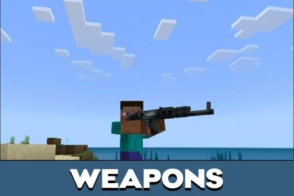 Weapons from Xenocraft Mod for Minecraft PE