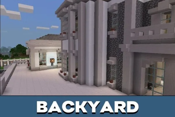 Backyard from Alpine Mansion Map for Minecraft PE