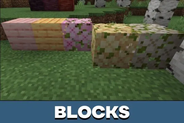 Blocks from Cherry Biome Mod for Minecraft PE