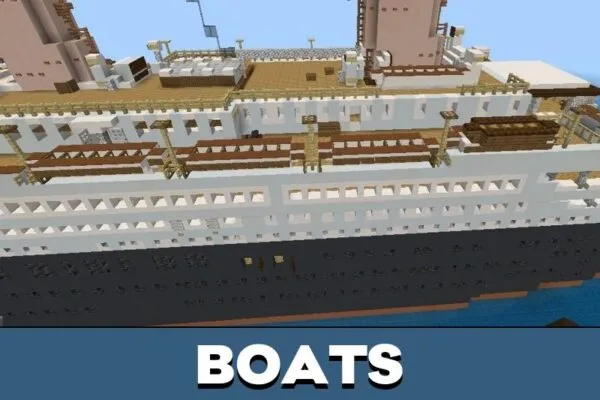 Boats from Titanic Map for Minecraft PE