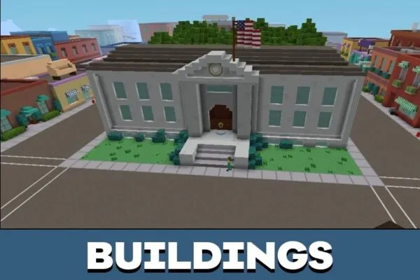 Buildings from Simpsons Map for Minecraft PE