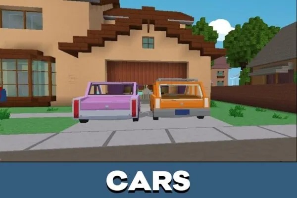 Cars from Simpsons Map for Minecraft PE