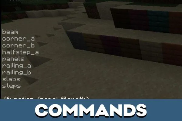 Commands from Little Block Mod for Minecraft PE