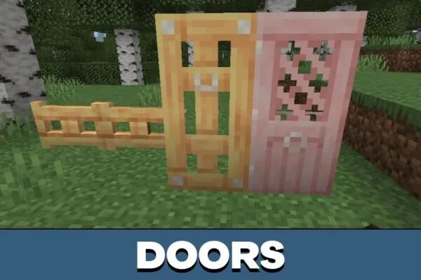 Doors from Cherry Biome Mod for Minecraft PE