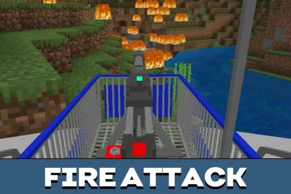 Fire Attack from Laser Weapon Mod for Minecraft PE