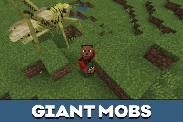 Giant Mobs from Bugs mod for Minecraft PE