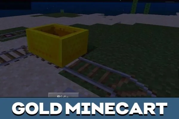 Gold Minecart from Railcraft Mod for Minecraft PE