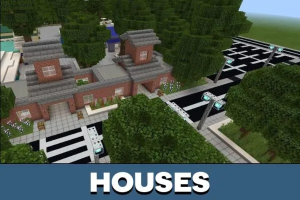 Houses from Water Park Map for Minecraft PE