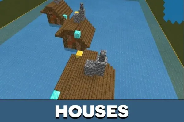 Houses from YouTubers Map for Minecraft PE