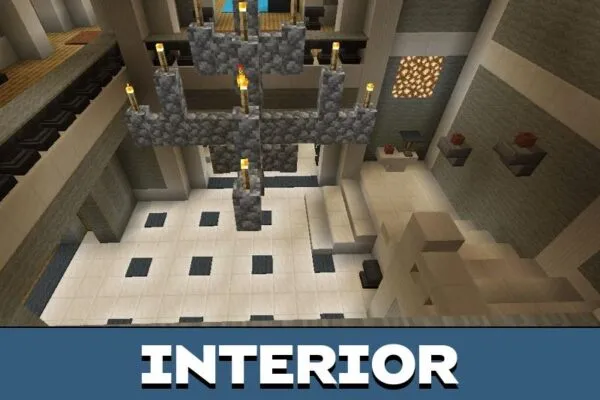 Interior from Alpine Mansion Map for Minecraft PE