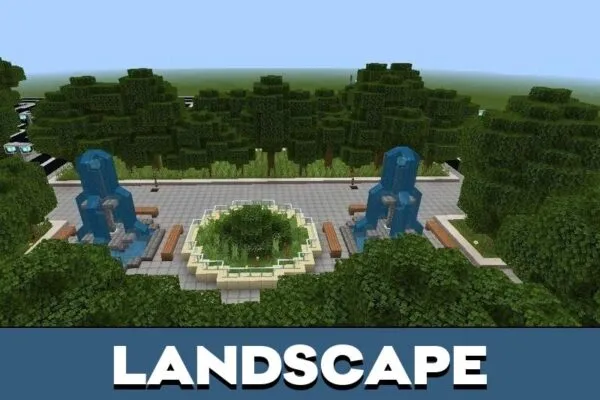 Landscape from Water Park Map for Minecraft PE