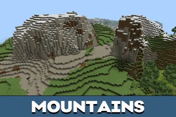 Mountains from Mizunos 16 Craft Texture Pack for Minecraft PE