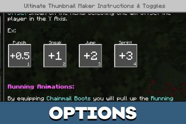 Options from Thumbnail Maker Texture Pack for Minecraft PE