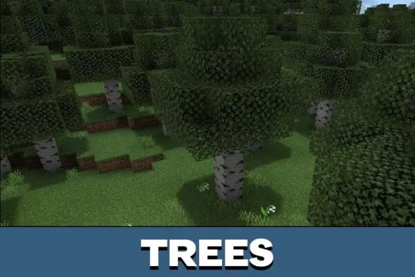 Trees from Shadow Texture for Minecraft PE