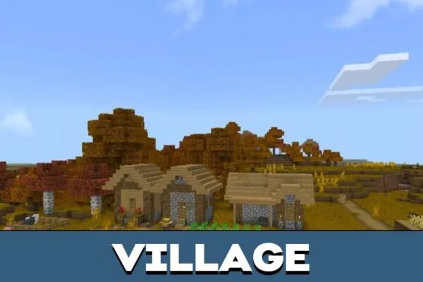 Village from Autumn Texture Pack for Minecraft PE