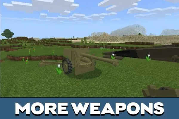 Weapons from Artillery Mod for Minecraft PE