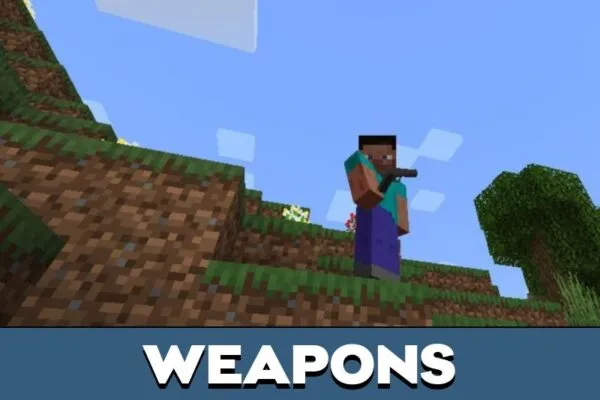 Weapons from Military Mod for Minecraft PE