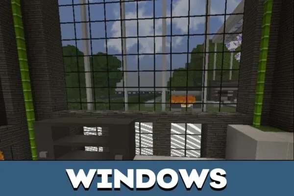 Windows from Modern Mansion Map for Minecraft PE