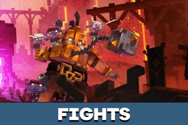 Fights from Minecraft Legends Mod for Minecraft PE