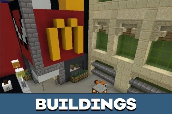 Buildings from Spiderman Map for Minecraft PE