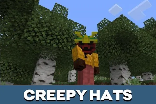 Creepy hats from Hat Mod for Minecraft PE