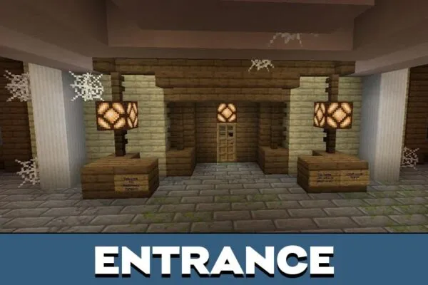 Entrance from House Trap Map for Minecraft PE