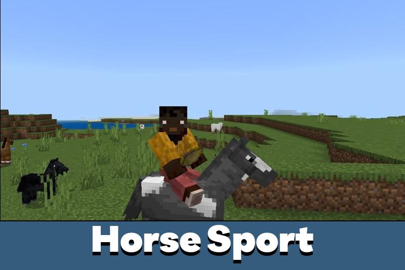 Download Horse Sport Mod for Minecraft PE Horse Sport Mod for MCPE