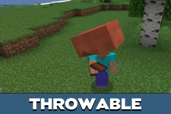 Throwable brick from Brick Mod for Minecraft PE