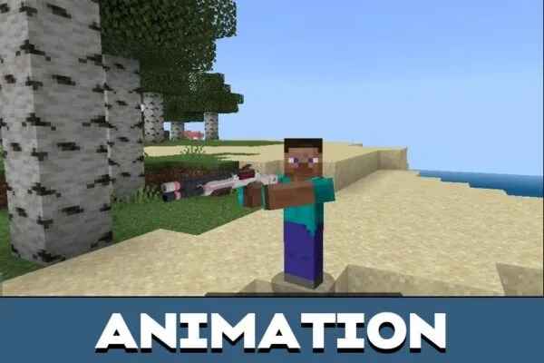 Animation from 3D Guns Mod for Minecraft PE