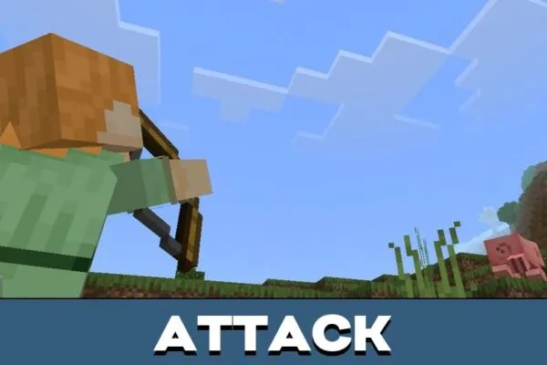 Attack from 3d Person Camera Mod for Minecraft PE