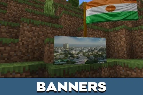 Banners from Flag Mod for Minecraft PE