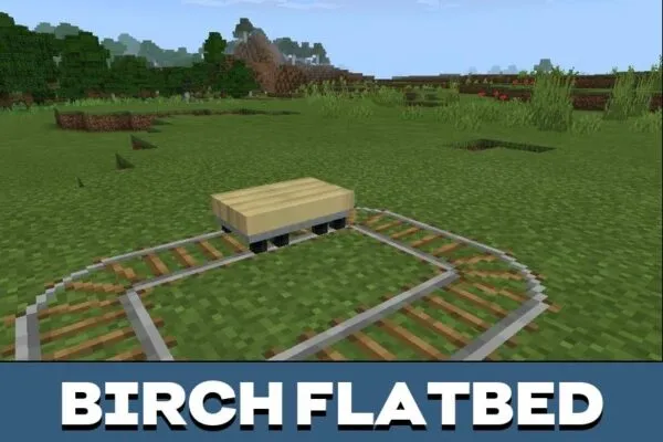 Birch Flatbed from Minecart Mod for Minecraft PE