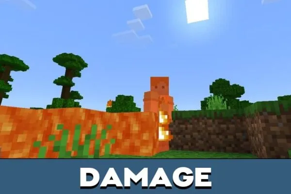 Damage from The Floor is Lava Mod for Minecraft PE