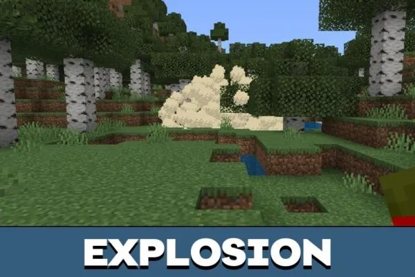 Explosion from Bomb Mod for Minecraft PE