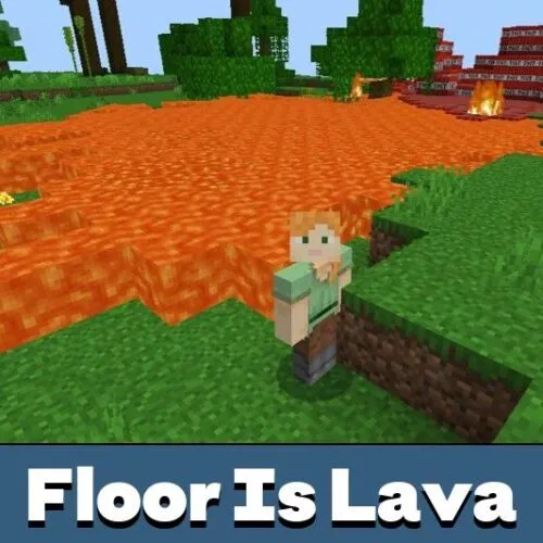 The Floor is Lava Mod for Minecraft PE