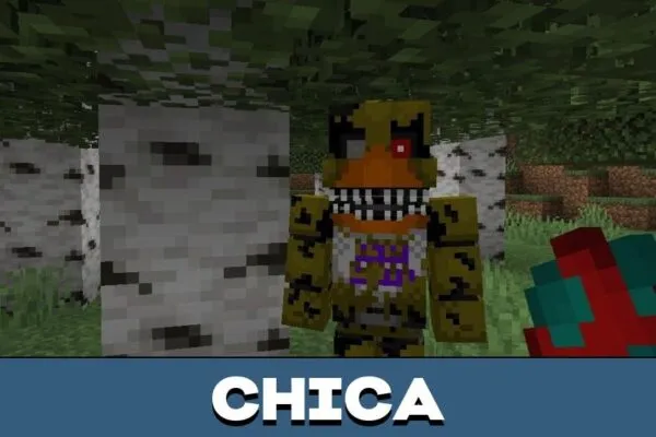 Chica from FNAF Mod for Minecraft Bedrock