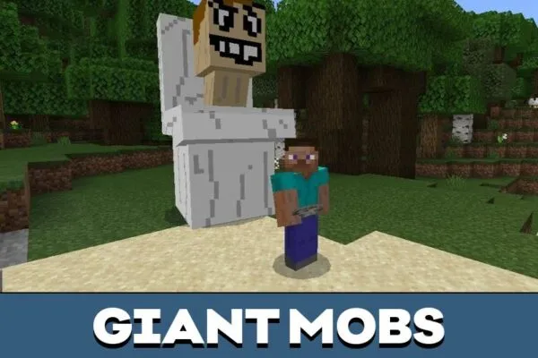 Giant Mobs from Skibidi Toilet Mod for Minecraft PE