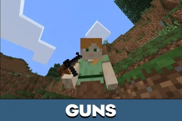 Guns from 3D Guns Mod for Minecraft PE